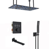 Nickel/Chrome/Black LED 40cm/80cm rectangular brass shower nozzle faucet bathroom accessories