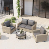 Patio Furniture Use, Splash-Proof Fabric, Lake Blue, Outdoor Chair Cushions Set of 4
