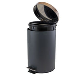 12L Grey Copper Soft-Close Trash Bin for Office Kitchen Bathroom