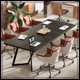 70.86" Modern Conference Table, Rectangular Meeting Desk with Metal Frame
