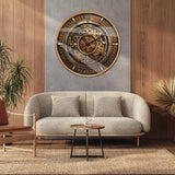 24' Wall Clock With Moving Gears Large Industrial Steampunk Metal Clock
