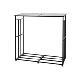 Firewood Storage Rack with Sloped Roof 4 Ft Outdoor Log Holder 1/4 Cord Capacity