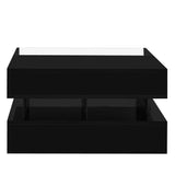 Lift-Top Coffee Table with 2 Drawers And Glass Top for Living Room