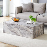 Rectangle Faux Marble Coffee Table MDF Living Room Tea Center TV Table