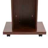 Wooden Lectern Podium Speaker Stand w/ Lockable Wheels| Modern Reception Desk| Speech