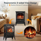 5100 BTU Electric Fireplace Stove Heater with Adjustable Flame & Thermostat