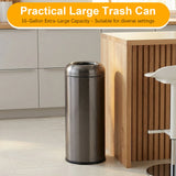 16 Gallon Heavy Duty Indoor Garbage Bin with Detachable Lid Large Commercial Waste Bin