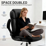 Ergonomic Office Chair with High Back Headrest,PU Leather Executive Desk Chair