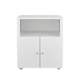 Printer Stand with Storage, Copier Printer Cabinet with 2 Doors Mobile Metal File Cabinet with Open Storage Shelf for Letter/Leg