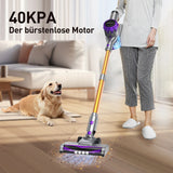 YISORA Cordless Vacuum Cleaner, 40Kpa 55Mins Running Time for Pet Hair