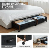 Under Bed Storage with Wheels, 25.6 x 18.1 x 7.1 inch for Shoes Organizer