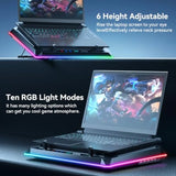RGB Gaming Laptop Cooling Pad with Two Turbo Fan Rapid Cooling