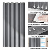 Foldable Magnetic Shower Curtain Waterproof Bathroom Curtain with 14 Hooks Modern