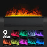 Water Fireplace Recessed with Multicolor Flame, Electric Fog Fire Feature