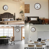 TIMESS 13-inch wood grain wall clock, perpetual calendar, silent timekeeping