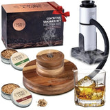 Acacia Whiskey Smoker Kit with Smoking Gun and Wood Chips Apple and Cherry