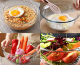 9 Piece Glass Mixing Bowls Set - Nesting Prep Bowls Clear for Salad Cereal Ice Cream Pasta Fruits