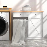 Double Tilt Out Trash Cabinet Can Bin Kitchen 20 Gallon Wooden Free Standing