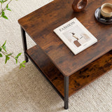 JHK 31IN Wood Coffee Table For Living Room 2-Tier