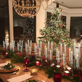 8sets 5 Arms Clear Candle Holder Acrylic Table for Candle Christmas Party