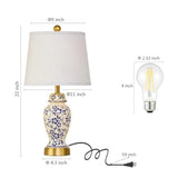 Ceramic Table Lamps Set of 2 for Living Room Bedroom Bedside
