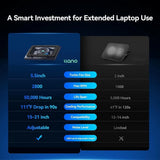 Fast Cooling Laptop Pad with 5.5" Fan, 15.6-21in, Touch Control, USB Hub