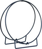 Heavy-Duty Firewood Log Hoop Rack, 36-Inch Black Steel with Solid Stock for Outdoor