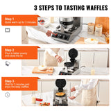 SucceBuy Electric Waffle Maker Stainless Steel Round Waffle Iron Non-Stick Waffle Baker