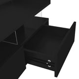 Lift-Top Coffee Table with 2 Drawers And Glass Top for Living Room