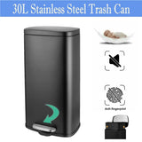 8 Gallon / 30L Step Trash Can, Stainless Steel Garbage Bin Removable