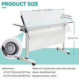Durable Conference Tables with Lip Edge, Portable Rectangular Training Tables on Wheels