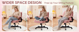 TCGBKAF Pink Criss Cross Chair with Wheels&Flip-Up Arms