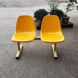 Three-person transparent plastic row chair Square waiting  Hospital bench