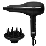 Travel hair dryer for fast drying with even heating, black gold finish, 2000W dual voltage,