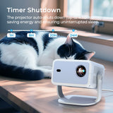 Home Android 14 WiFi6 BT5.4 Portable Movie Projector with 360° Correction