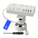 1pc Fast Charging Desktop Edge Power Strip Surge Protector W/ USB C,,8.8Ft