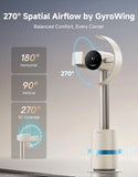 Smart Bladeless Tower Fan for Bedroom with 270° Spatial Airflow for Room