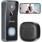 iegeek 5MP wireless doorbell camera, no subscription required , voice converter, two-way audio