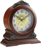 Decorative Chime Wood Mantle Clock Battery Operated for Living Room Decor