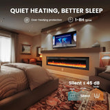Indoor Heating, Wall-Mounted or Recessed Electric Fireplace, Ultra-Slim