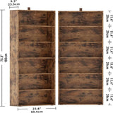 IRONCK 6-Tier Bookcase Set of 2, 70" Height Floor Standing Display Storage Shelves for Home