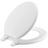 400TTA 000 Economy Toilet Seat Durable Enameled Wood ROUND White and 500EC 390 Toilet Seat ith Easy Clean