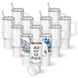 12Pack Sublimation Tumblers,40 OZ Stainless Steel Double Insulated Water Bottle