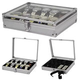 1pc Watch Display Storage Case 6/12/24 Grid Jewelry Watches Display Storage Box Square Case Suede Inside Rectangle Watch Holder