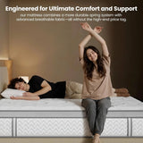 Firm Queen Size Mattress 14 Inch - Deep Sleep Hybrid Mattress for Pain Relief