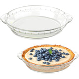 Glass Baking Dish Set 2-Pack (7"/8"), Round Pie Bakeware with Handles