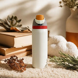 Owalaa creamy white 32oz/945ml stainless steel insulated water bottle with straw