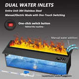 Water Fireplace Recessed with Multicolor Flame, Electric Fog Fire Feature