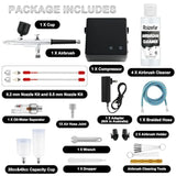 Roizefar Airbrush Kit with Compressor 55 PSI Non-Clogging Air Brush Painting Set with 4x3.38