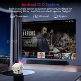 Xgody A6/N6 Projector Netflix Official Voice Control 500-600 Ansi Android 4K